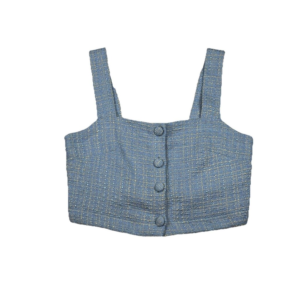 Jason Wu Top Womens 6 Tweed Sleeveless Crop Clueless 90s Y2K Inspired Business